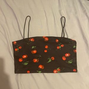 Shien cherry crop top wore once